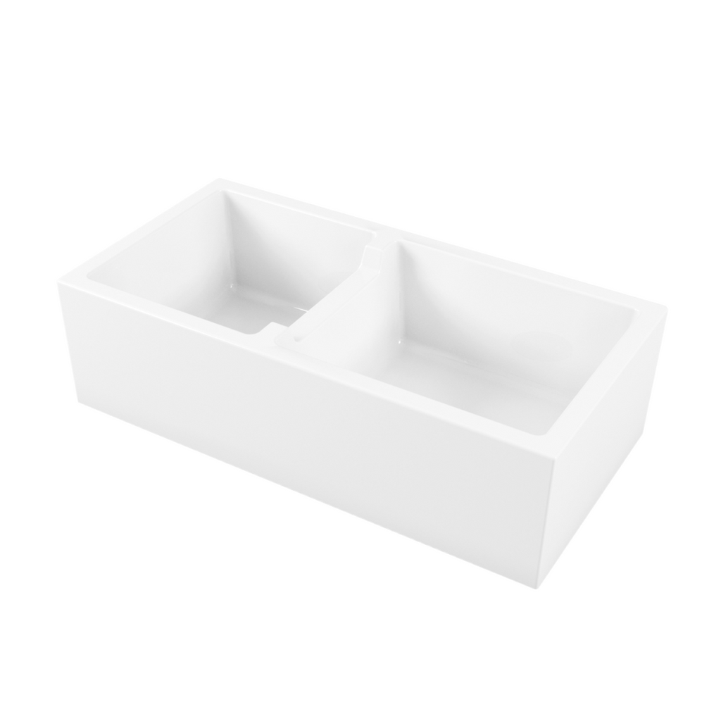 Oliveri Sicily Fireclay Farmhouse 1 & 3/4 Countertop or Undermount Sink - Gloss White - SC-WH1984