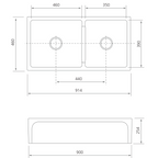 Oliveri Sicily Fireclay Farmhouse 1 & 3/4 Countertop or Undermount Sink - Gloss White - SC-WH1984