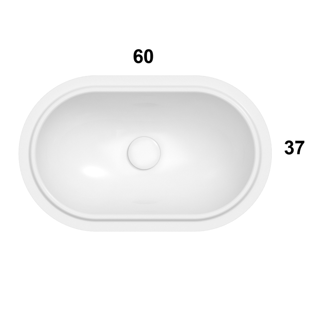 Globo Forty3 600 Undercounter Basin - Gloss White SC043BI