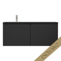 Parisi Esclusivo Skin 1200 Wall Cabinet Filo Ghisa with Opalite Nero Left Bowl Top - 1 Tap Hole SK-1201L-FG-ON