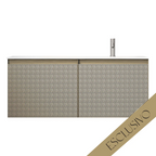 Parisi Esclusivo Skin 1200 Wall Cabinet Filo Argento with Opalite Bianco Right Bowl Top - 1 Tap Hole SK-1201R-FA-OB