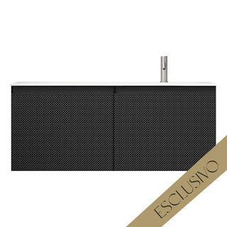 Parisi Esclusivo Skin 1200 Wall Cabinet Filo Ghisa with Opalite Bianco Right Bowl Top - 1 Tap Hole SK-1201R-FG-OB