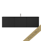 Parisi Esclusivo Skin 1800 Wall Cabinet Filo Ghisa with Opalite Nero Bowl Top - 1 Tap Hole SK-1801-FG-ON