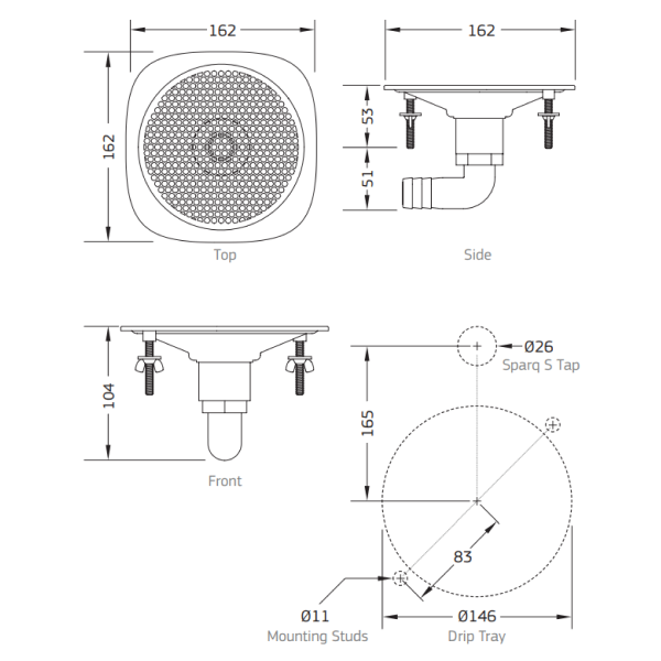 Puretec Sparq Font - Brushed Gold - SQ-FONT-BG