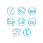 Thermorail 12V Round 550 Ladder Heated Towel Rail - SR2512B Matte Black