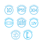 Thermorail 12Volt Round 550 Ladder Heated Towel Rail - SR2512 Polished Stainless Steel