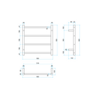 Thermorail 12Volt Round 550 Ladder Heated Towel Rail - SR2512 Polished Stainless Steel