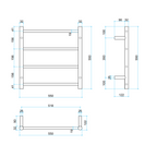 Thermorail 240V Round 550 Ladder Heated Towel Rail - SR25MBB Brushed Brass