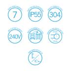 Thermorail 240V Round 550 Ladder Heated Towel Rail - SR25MBN Brushed Nickel