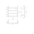 Thermorail 240V Round 550 Ladder Heated Towel Rail - SR25MBN Brushed Nickel