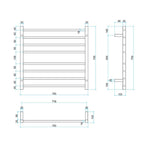 Thermorail240V Round 750 Heated Towel Rail - SR33MB Matte Black