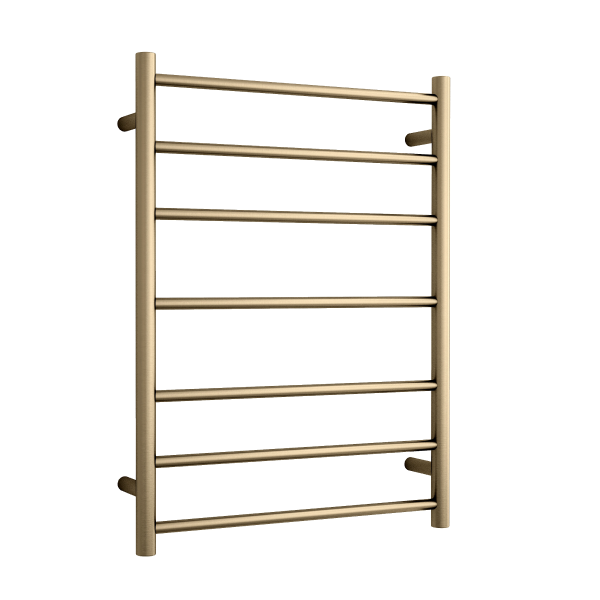 Thermorail 240V Round 600 Ladder Heated Towel Rail - SR44MBB Brushed Brass