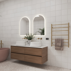 Thermorail 240V Round 600 Ladder Heated Towel Rail - SR44MBB Brushed Brass