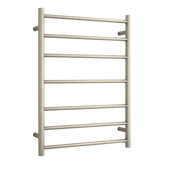 Thermorail 240V Round 600 Ladder Heated Towel Rail - SR44MBN Brushed Nickel