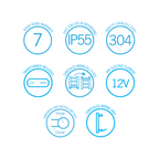 Thermorail 12V Round 550 Ladder Heated Towel Rail - SRB2512 Brushed Stainless Steel