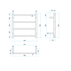 Thermorail 12V Round 550 Ladder Heated Towel Rail - SRB2512 Brushed Stainless Steel