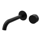 Parisi Stereo Wall Mixer with 190mm Spout (Individual Flanges) - Matt Black - SS.01-2RF190C.02