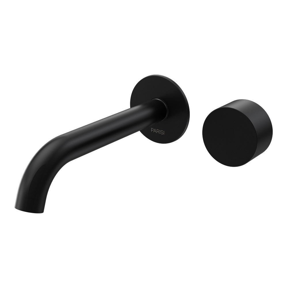 Parisi Stereo Wall Mixer with 190mm Spout (Individual Flanges) - Matt Black - SS.01-2RF190C.02