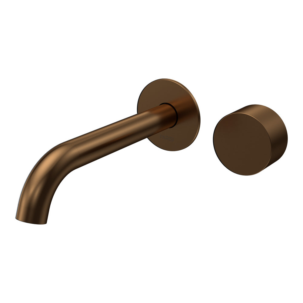 Parisi Stereo Wall Mixer with 190mm Spout (Individual Flanges) - Matt Bronze - SS.01-2RF190C.48