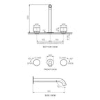 Parisi Stereo Wall Set with 190mm Spout - Chrome - SS.01-3W190C