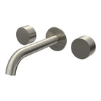 Parisi Stereo Wall Set with 190mm Spout - Brushed Nickel - SS.01-3W190C.41