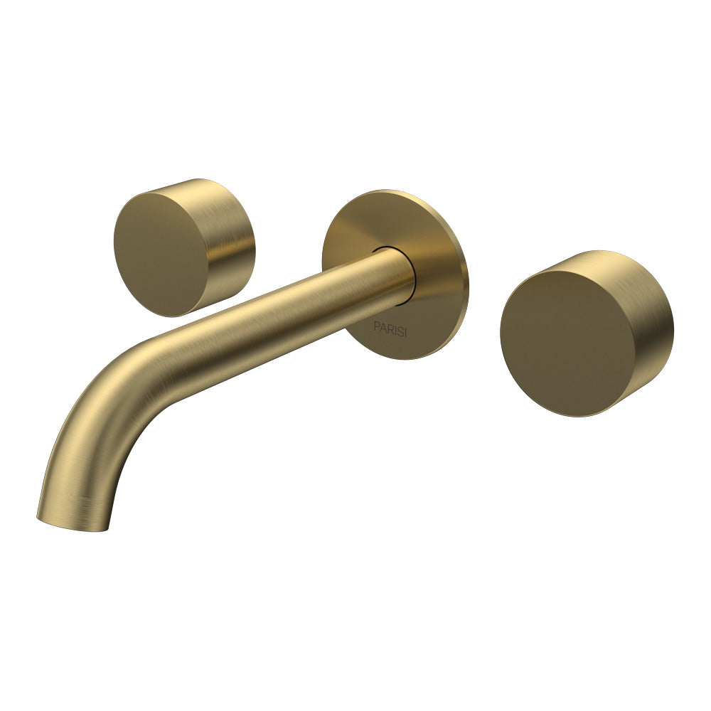 Parisi Stereo Wall Set with 190mm Spout - Brushed Brass - SS.01-3W190C.46