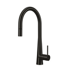 Oliveri Essente SS316 Gooseneck Pull Out Sink Mixer - Brushed Black - SS31625-BL