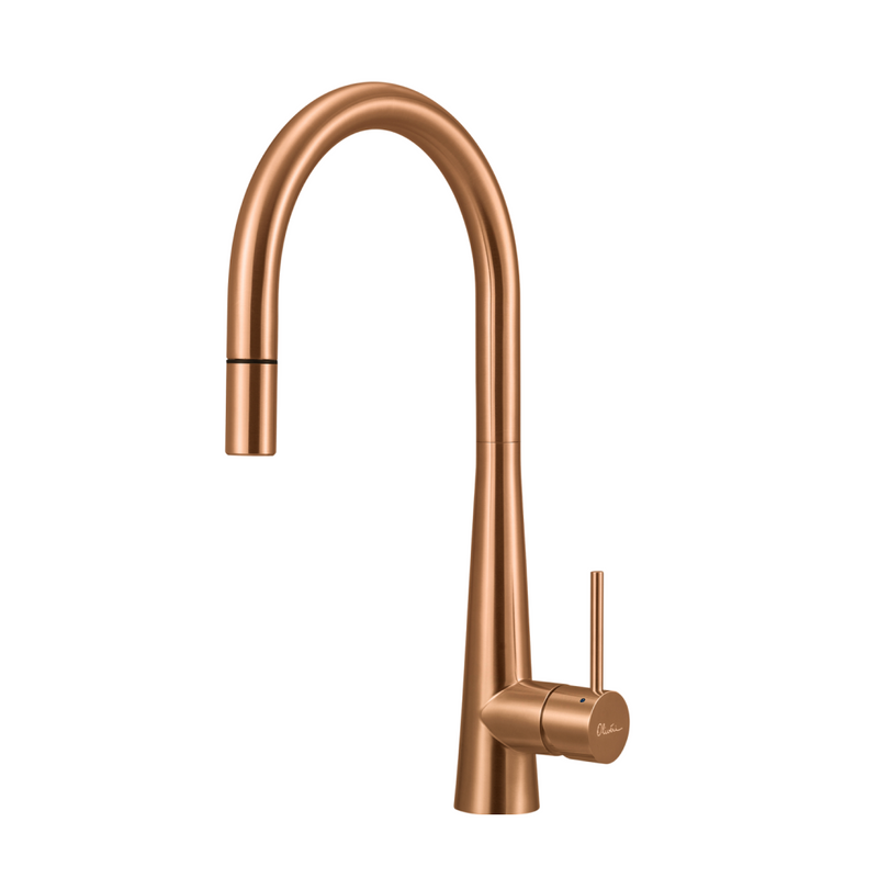 Oliveri Essente SS316 Gooseneck Pull Out Sink Mixer - Copper