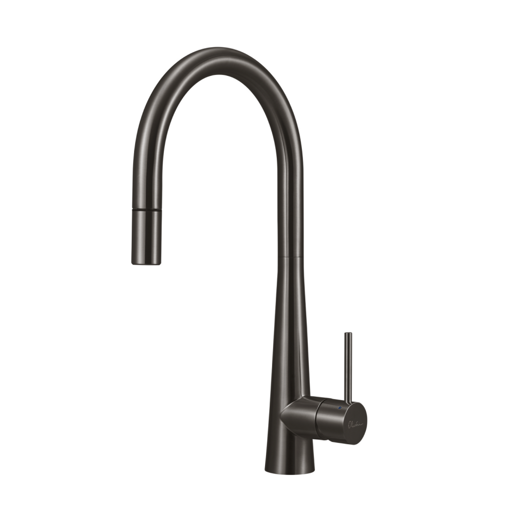 Oliveri Essente SS316 Gooseneck Pull Out Sink Mixer - Gun Metal - SS31625-GM