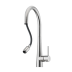 Oliveri Essente SS316 Gooseneck Pull Out Sink Mixer - Natural Stainless Steel - SS31625