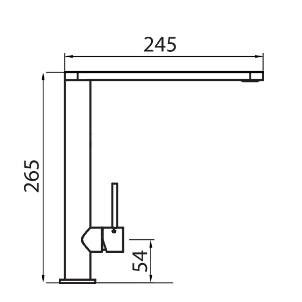 Oliveri Essente Right Angle Sink Mixer - LF 316 Stainless Steel - SS31640
