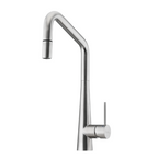 Oliveri Essente SS316 Square Gooseneck Pull Out Sink Mixer - Natural Stainless Steel - SS31675