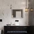 Thermogroup Sierra Rectangle Polished Edge Mirror with Sandblasted Border - 1500x900mmwith Hangers and Demister - SS1590HND