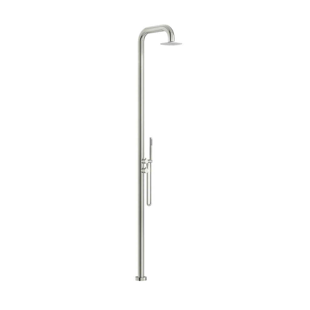 Linkware Elle 316 Stainless Steel Freestanding Twin Shower - Brushed Stainless - SST21602B