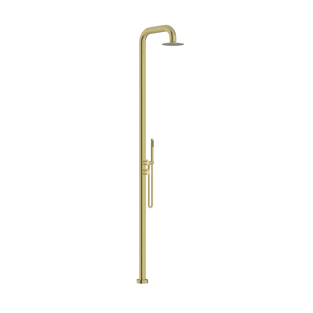 Linkware Elle 316 Stainless Steel Freestanding Twin Shower - Brushed Gold - SST21602BG