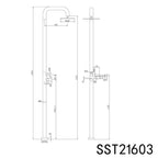 Linkware Elle 316 Stainless Steel Freestanding Twin Shower - Matte Black - SST21602MB