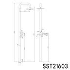 Linkware Elle 316 Stainless Steel Freestanding Twin Shower - Brushed Gold - SST21602BG