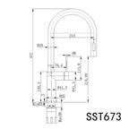 Linkware Elle 316 Stainless Steel Pull-Out Sink Mixer - Brushed Gold - SST673BG