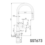 Linkware Elle 316 Stainless Steel Pull-Out Sink Mixer - Matte Black - SST673MB