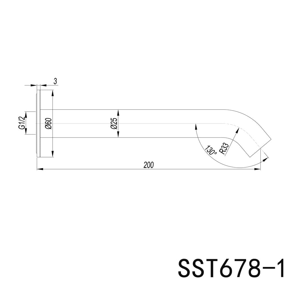 Linkware Elle 316 Stainless Steel Wall Spout - Gun Metal - SST678GM-1