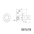 Linkware Elle 316 Stainless Steel Wall Mixer - Brushed Gold - SST678BG