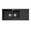 Oliveri Santorini 1 & 3/4 Bowl Topmount Sink with Drainer - Black ST-BL1511 OF