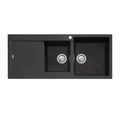 Oliveri Santorini 1 & 3/4 Bowl Topmount Sink with Drainer - Black ST-BL1512 OF