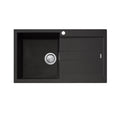 Oliveri Santorini Single Bowl Topmount Sink with Overflow & Drainer - Black ST-BL1521 OF