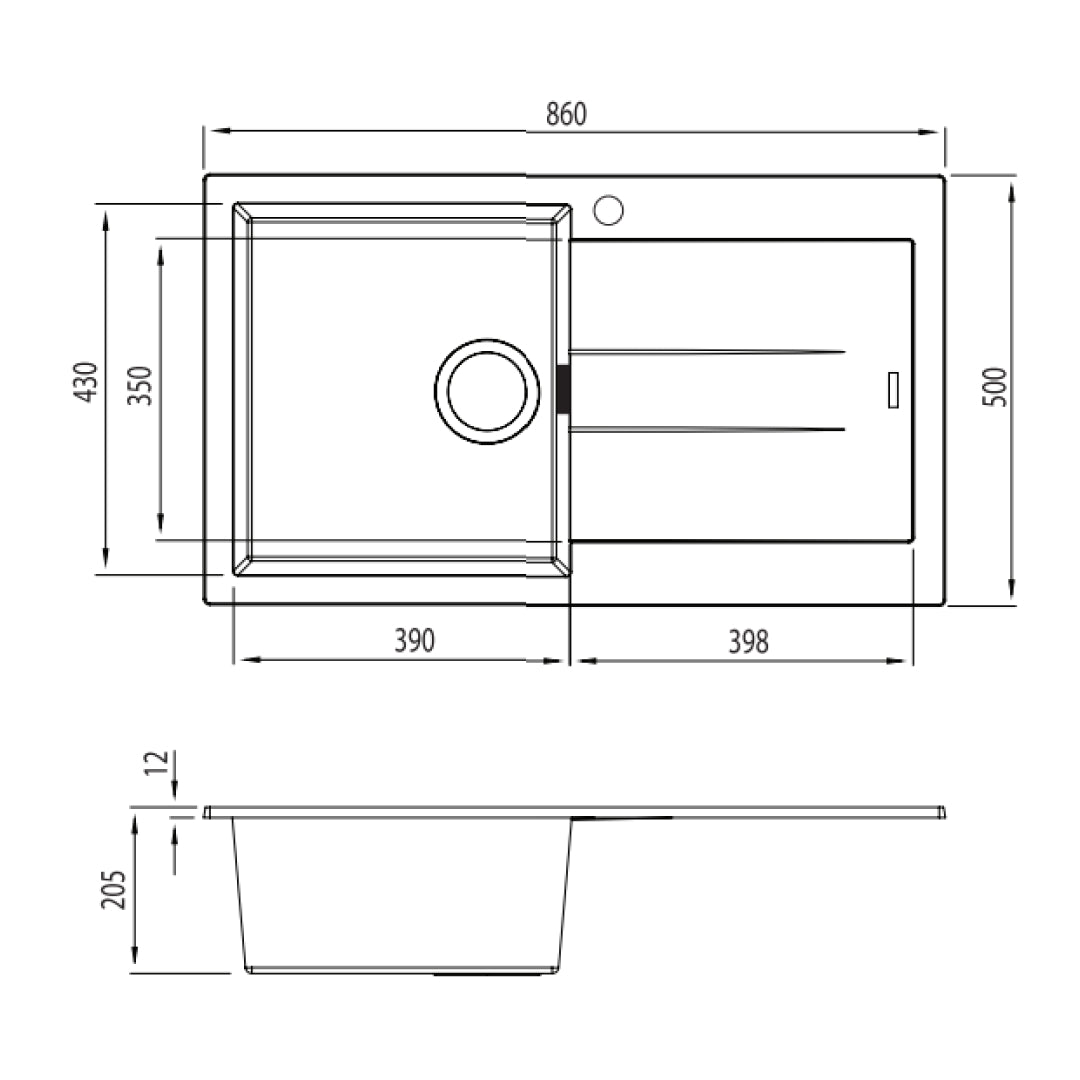 Oliveri Santorini Single Bowl Topmount Sink with Overflow & Drainer - White ST-WH1521 OF