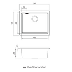 Oliveri Santorini Large Bowl Undermount Sink Includes Overflow - ST-BL1550U OF