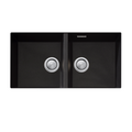 Oliveri Santorini Double Bowl Undermount Sink Includes Overflow ST-BL1563U OF - Black
