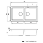 Oliveri Santorini Double Bowl Undermount Sink Includes Overflow - White - ST-WH1563U OF