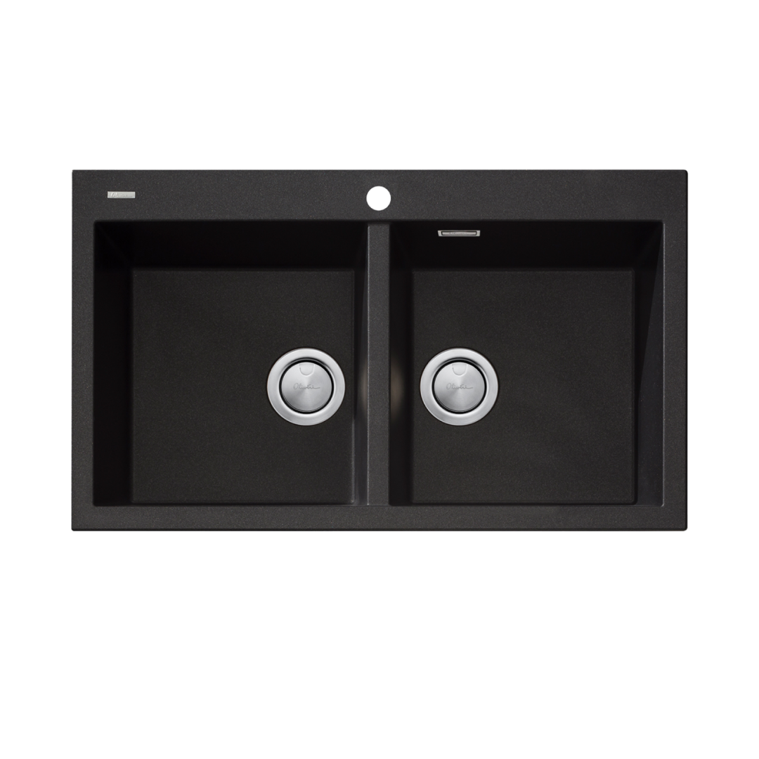 Oliveri Santorini Double Bowl Topmount Sink Includes Overflow - ST-BL1564 OF