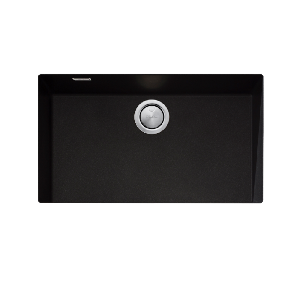 Oliveri Santorini Black Mega Undermount Sink Includes Overflow - ST-BL1590U OF